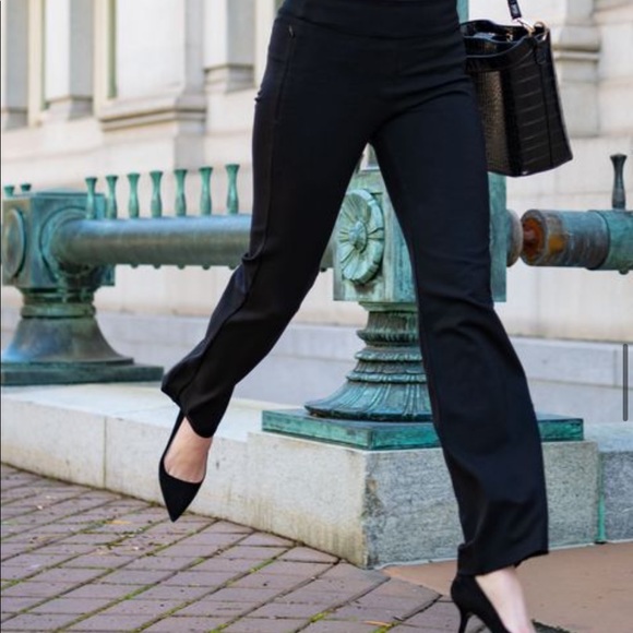 Betabrand Dress Pant Yoga Pants Straight Leg Pockets XL Petite Black - Picture 13 of 13